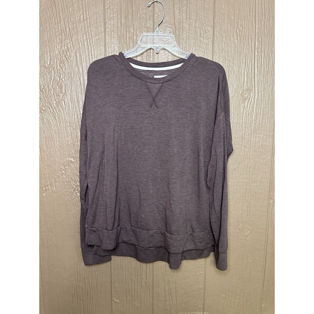Thread & Supply Cozy Maroon Crewneck Size Small‎ Split Bottom Fall Comfort
